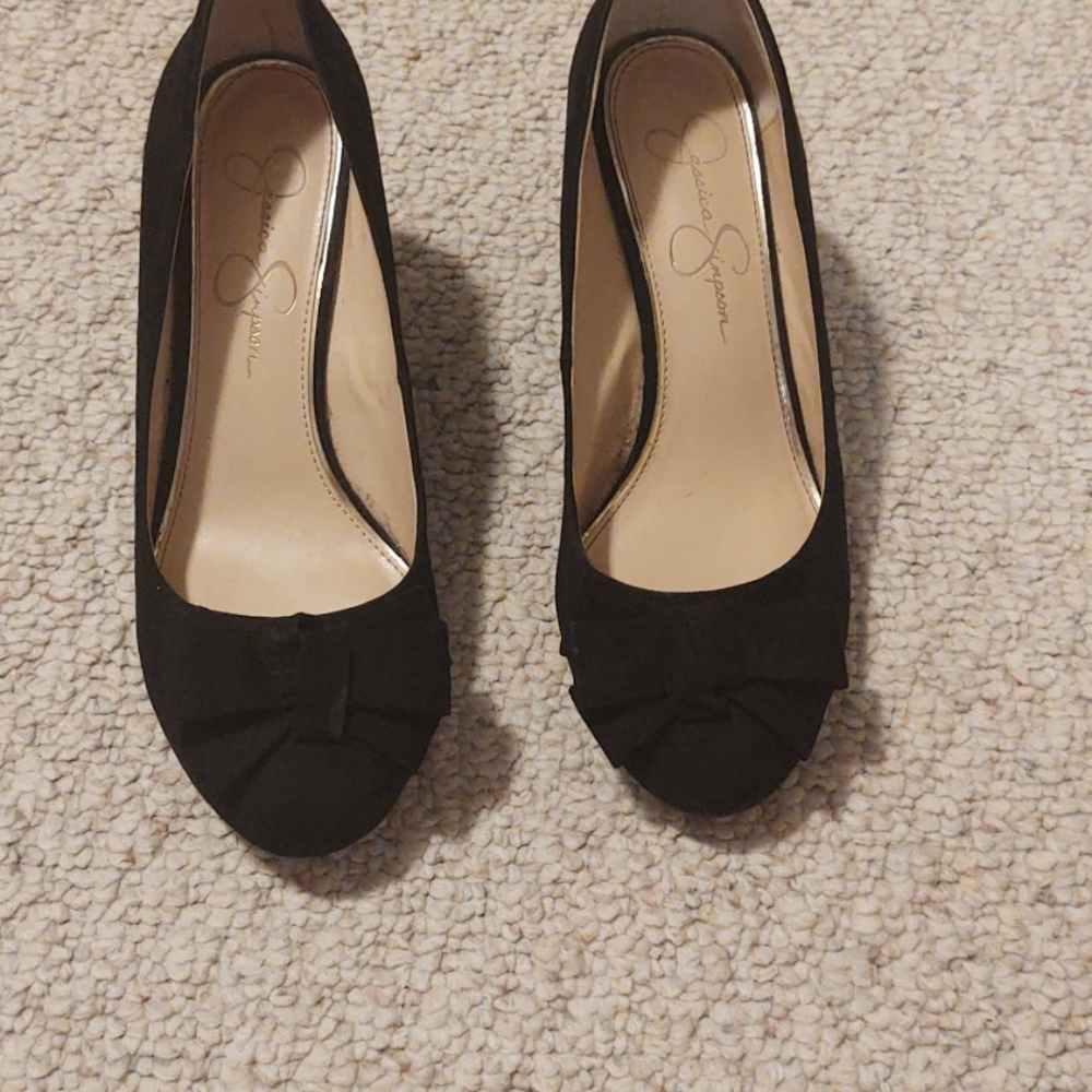 Jessica Simpson black wedges size 7.5
